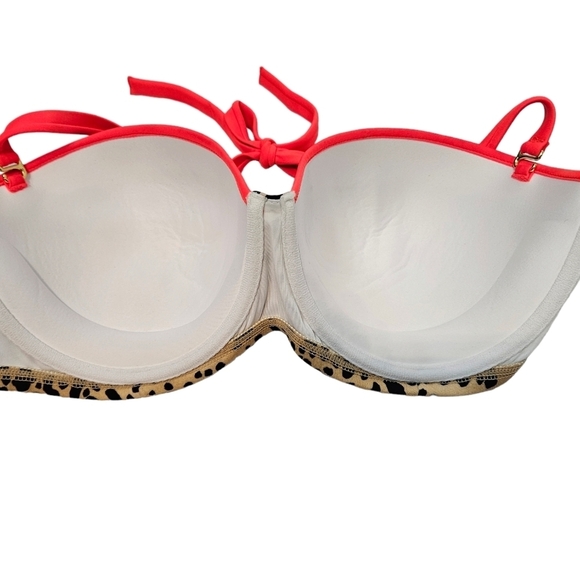Victoria's‎ Secret 2 Piece Bikini Cheetah Print Orange Colorblock Size 38D A109 - Picture 6 of 11